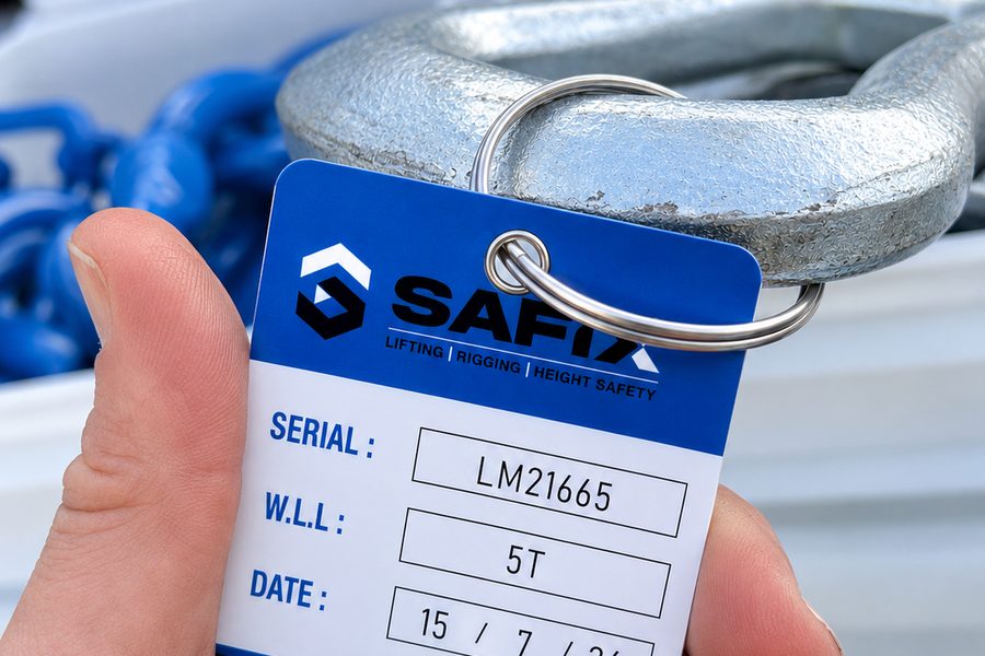 Lifting & Rigging Inspections Brisbane 7 SAFiX inspection tag on a shackle