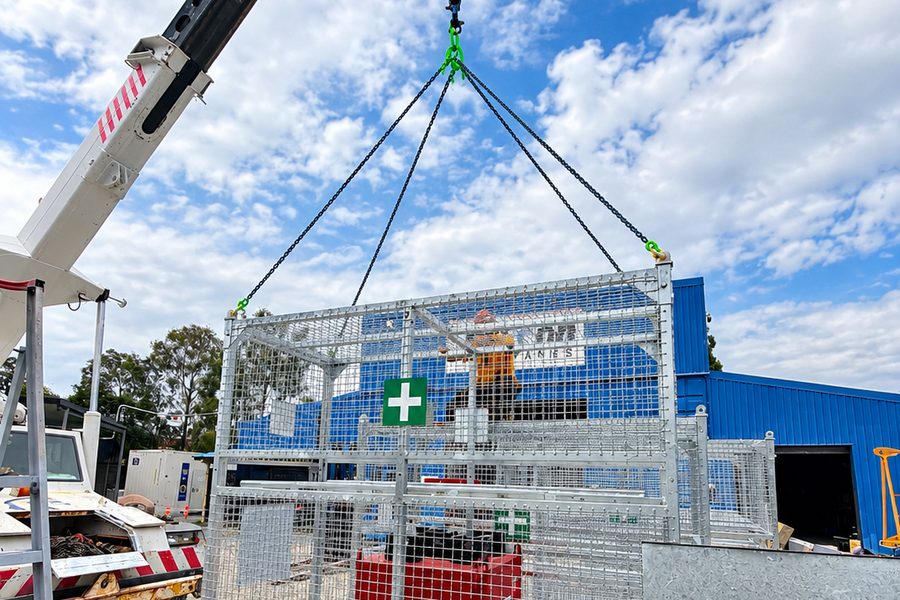 Lifting & Rigging Inspections Brisbane 8 Crane lifting a custom cage during a load test